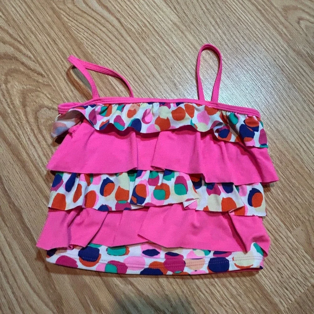 The Childrens Place Peppa‎ Pig Girls 4T Pink Ruffle Tankini Swimsuit Set 2pc